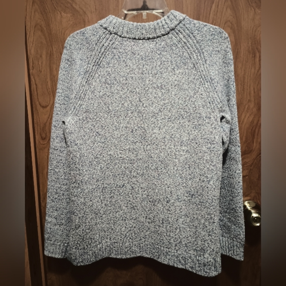 Lands' End Marled Purple Blue Soft Cotton Blend Crewneck Sweater Women Small 6-8 - Picture 2 of 8